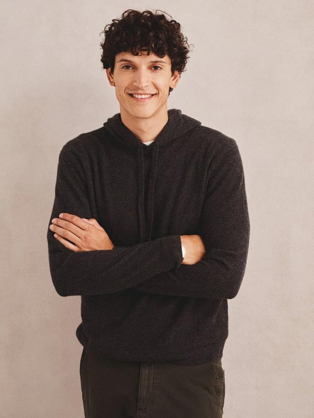 NAADAM Men's Off-Duty Cashmere Hoodie Size XL In Smoke